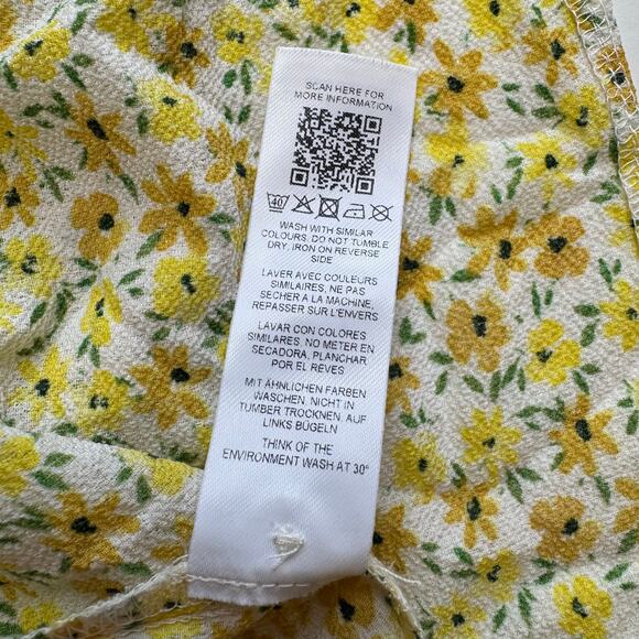 ASOS Design | Yellow Floral Button-Down Mini Dress - Picture 7 of 7